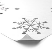雪の結晶がやってくる ベビーシャワーのウェルカムサイン ポスター (角)