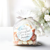 雪の結晶がベビーシャワーの途中にある ラウンドシール