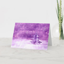 雪の結晶が咲く紫色のクリスマスワンダーランド シーズンカード