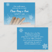 雪の結晶が本をもたらす 冬のベイビーシャワー挿入カード エンクロージャーカード (正面/裏面)