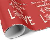 雪の結晶が添えられたクリスマスの宗教的な詩 ラッピングペーパー (ロールコーナー)