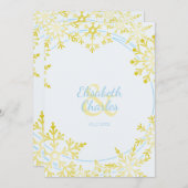 雪の結晶が織りなす冬のウェディングデザイン 招待状 (正面/裏面)