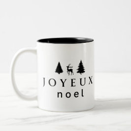 雪の結晶が舞うジュイユ・ノエル クリスマス デザイン ツートーンマグカップ