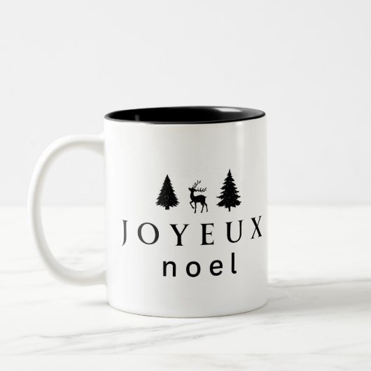雪の結晶が舞うジュイユ・ノエル クリスマス デザイン ツートーンマグカップ (左)