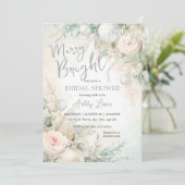 雪の結晶が舞う冬に、メリーで輝かしい ブライダルシャワーパーティー 招待状 (スタンド正面)