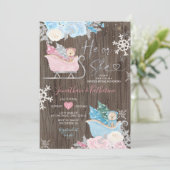 雪の結晶が見える冬のクマ 招待状 (スタンド正面)