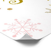 雪の結晶が赤ちゃんシャワー歓迎サインの途中にある ポスター (角)