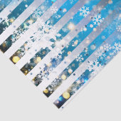 雪の結晶が輝き、青い色の光を当てストライプる 薄葉紙 (詳細)