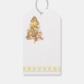 雪の結晶で作られたクリスマスツリー黒い背景 ギフトタグ (裏面)