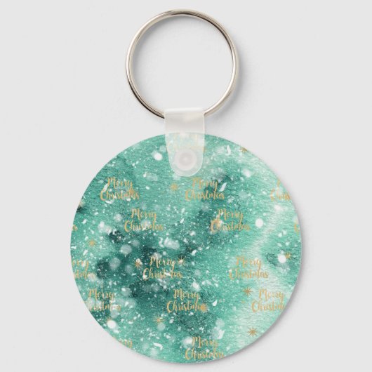 雪の結晶で楽しいクリスマス キーホルダー (正面)
