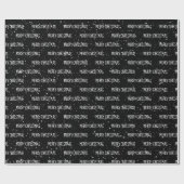 雪の結晶とクリスマスメッセージ ラッピングペーパー (フラット)