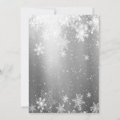 雪の結晶とシルバーボールのクリスマスパーティー招待状 招待状 (裏面)