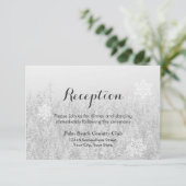 雪の結晶とスノーフォレストのウィンターウェディングパーティー 招待状 (スタンド正面)