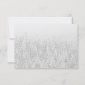 雪の結晶とスノーフォレストのウィンターウェディングパーティー 招待状 (裏面)