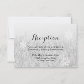 雪の結晶とスノーフォレストの冬のウェディングレセプション 招待状 (正面)