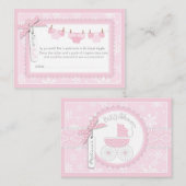 雪の結晶とベビーカー おむつくじチケット エンクロージャーカード (正面/裏面)