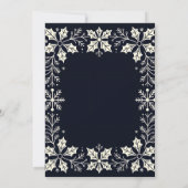 雪の結晶とホリーデコレーション付き企業クリスマスパーティー 招待状 (裏面)