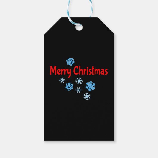 雪の結晶とメリークリスマス ギフトタグ (正面)
