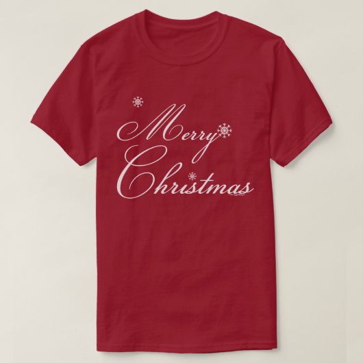 雪の結晶とメリークリスマス Tシャツ (デザイン正面)