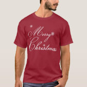 雪の結晶とメリークリスマス Tシャツ (正面)