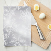 雪の結晶とライト キッチンタオル (四つ折り)