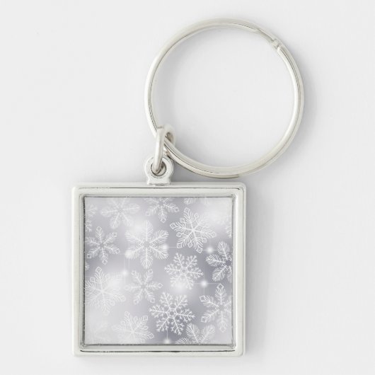 雪の結晶とライト キーホルダー (正面)