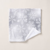 雪の結晶とライト バスタオルセット (ウォッシュタオル)