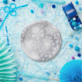 雪の結晶とライト ペーパープレート (パーティー)