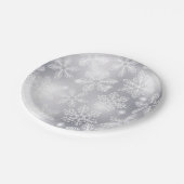 雪の結晶とライト ペーパープレート (アングル)