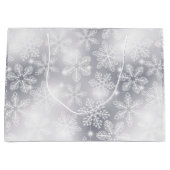 雪の結晶とライト ラージペーパーバッグ (正面)