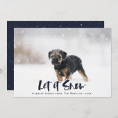 雪の結晶と冬の写真でクリスマスを祝おう シーズンカード (正面/裏面)