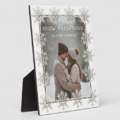雪の結晶と愛の写真ギフト フォトプラーク (側面)