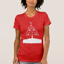 雪の結晶と星のクリスマス・ユールツリー Tシャツ