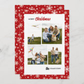 雪の結晶と星の写真ホリデーカード シーズンカード (正面/裏面)