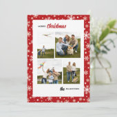 雪の結晶と星の写真ホリデーカード シーズンカード (スタンド正面)