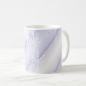 雪の結晶と柔らかなストライプ コーヒーマグカップ (正面右)