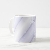 雪の結晶と柔らかなストライプ コーヒーマグカップ (正面左)
