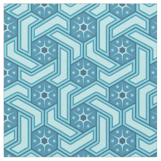 雪の結晶と氷のような六角形の模様 ファブリック