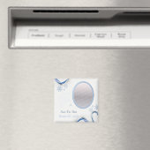 雪の結晶と青いリボンの冬のSave The Date マグネット (インサイチュ (食洗機))