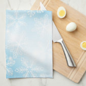雪の結晶と青の光 キッチンタオル (四つ折り)