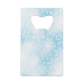 雪の結晶と青の光 クレジットカード栓抜き (裏面)