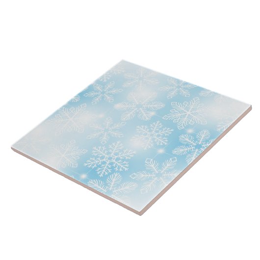 雪の結晶と青の光 タイル (側面)