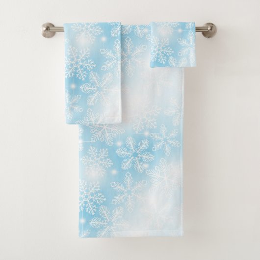 雪の結晶と青の光 バスタオルセット (インサイチュ)