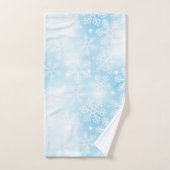 雪の結晶と青の光 バスタオルセット (ハンドタオル)