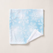 雪の結晶と青の光 バスタオルセット (ウォッシュタオル)