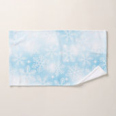 雪の結晶と青の光 バスタオルセット (ハンドタオル)