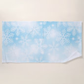 雪の結晶と青の光 ビーチタオル (正面)