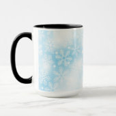 雪の結晶と青の光 マグカップ (左)