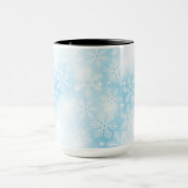 雪の結晶と青の光 マグカップ (中央)