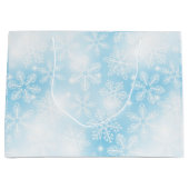 雪の結晶と青の光 ラージペーパーバッグ (正面)